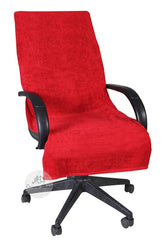 Roman Home 100% Superfine Cotton Solid Large Luxury Office Chair Towel With Tie Knot 550 Gsm (Red)