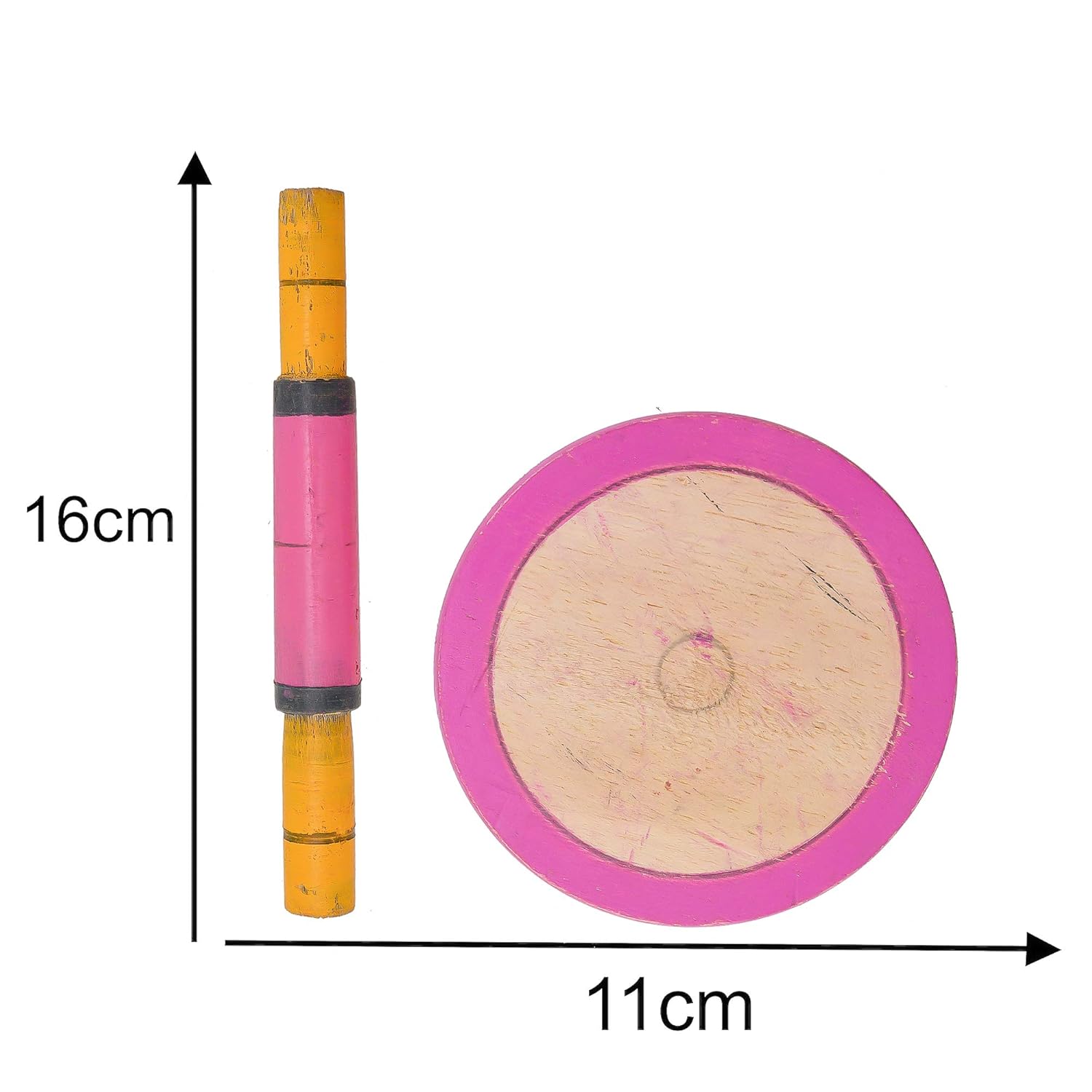 Kids Mini Wooden Chakla 4.5 Inch With Wooden Belan 6 Inch, Multicolor | Mini Wooden Chakla With Belan For Kids Kids Mini Wooden Chakla 4.5 Inch With Wooden Belan 6 Inch, Multicolor | Mini Wooden Chakla With Belan For Kids