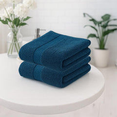 Earthy Fables Premium Bath Towel 600 Gsm | 100% Combed Cotton Ultra Soft, Quick Dry & Highly Absorbent For Home, Travel And Acne-Prone Skin (Dark Teal) Set Of 2