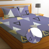 100% Cotton Double Bedsheets With 2 Pillow Covers - 72 X 78 +10 Inches, Multicolor | All Around Elastic Super Soft Breathable & Wrinkle Free