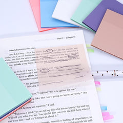 Pastel Color Highlighting Strips, Transparent Self Stick Notes & Arrow Flags - 2 Sets
