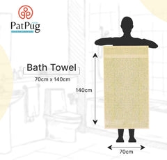 PatPug 100% Indian Ultra Soft Cotton 450 Gsm Bath Towel Large Bath Towel | Highly Absorbent Quick Drying Durable Towel For Men, Women & Kids (Sunray Yellow)