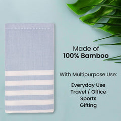 Mush Bamboo Turkish Hand Towels 250 Gsm | 100% Bamboo Gym Towel For Men & Women | Ultra Soft, Absorbent & Quick Dry Towel | Yellow & Ice Melt Blue (Set Of 2)