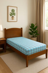 Soft Cotton Bedsheet For Single Bed - 60 X 90 Inches, Sky Blue | 400 Thread Count Soft, Durable & Long Lasting - Do Not Bleach Or Tumble Dry