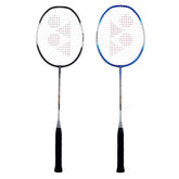 Yonex ZR 100 LIGHT Aluminium Badminton Racquet With Full Cover, Set Of 2 | Colour - Black + Blue, Grip Size - G4 (3.5 Inches)