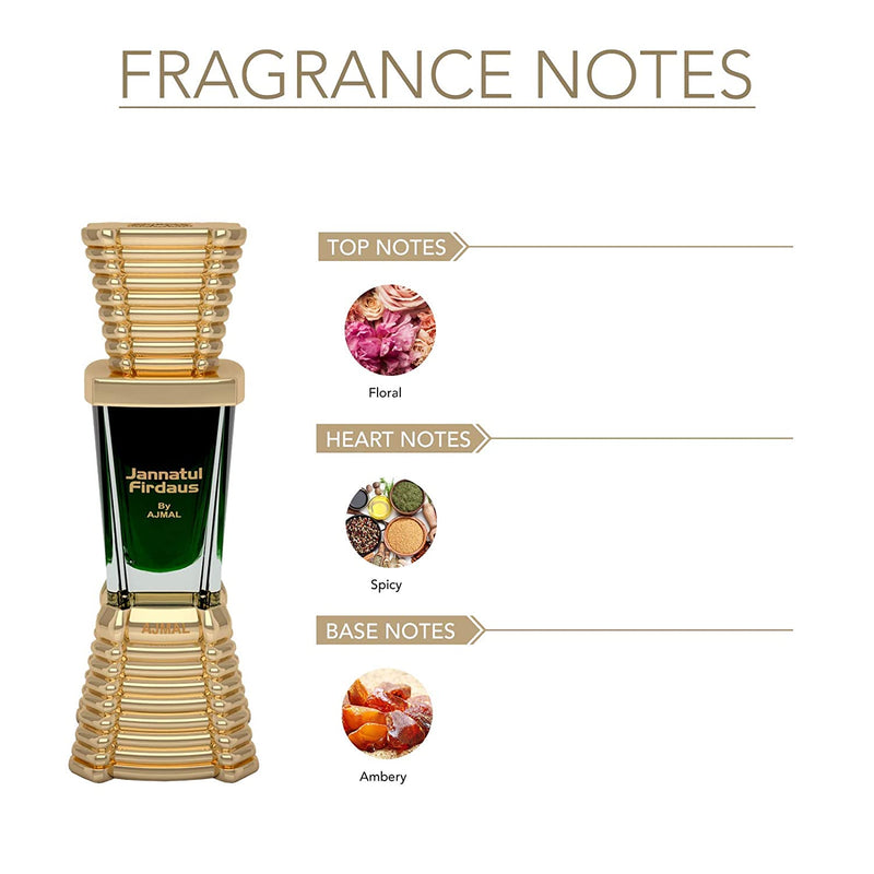 Ajmal Jannatul Firdaus & Aurum Concentrated Perfume Attar 10ml Each 0.3 Fl.oz. Each Pack Of 2 | For Unisex Ajmal Jannatul Firdaus & Aurum Concentrated Perfume Attar 10ml Each 0.3 Fl.oz. Each Pack Of 2 | For Unisex