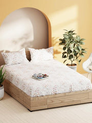 100% Natural Soft Cotton Double Bedsheet With 2 Pillow Covers - 92 X 102 Inches, White | 1 Bedsheet With 2 King Size Pillow Covers