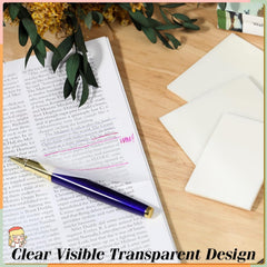 Transparent Sticky Notes, Self-Adhesive Waterproof Clear Sticky Note Pads, White - 250 Pcs