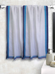 Athom Trendz Living Light Weight Cotton Premium Waffle Border Bath Towel 480 Gsm | Pack Of 2 (Multi1)