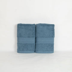 Rangoli 100% Cotton Fibre 2 Hand Towel 500 Gsm | Highly Durable & Super Absorbent Towel | Skin-Friendly & Quick Drying Luxury Towels (Blue)