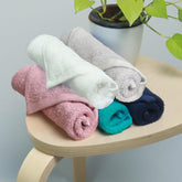 Heelium Bamboo Face Towel 900 Gsm | Ultra Absorbent & Odour-Free 3x Softer Than Cotton Towels | Pack Of 5 -Blue, Teal, White, Light Grey & Peach