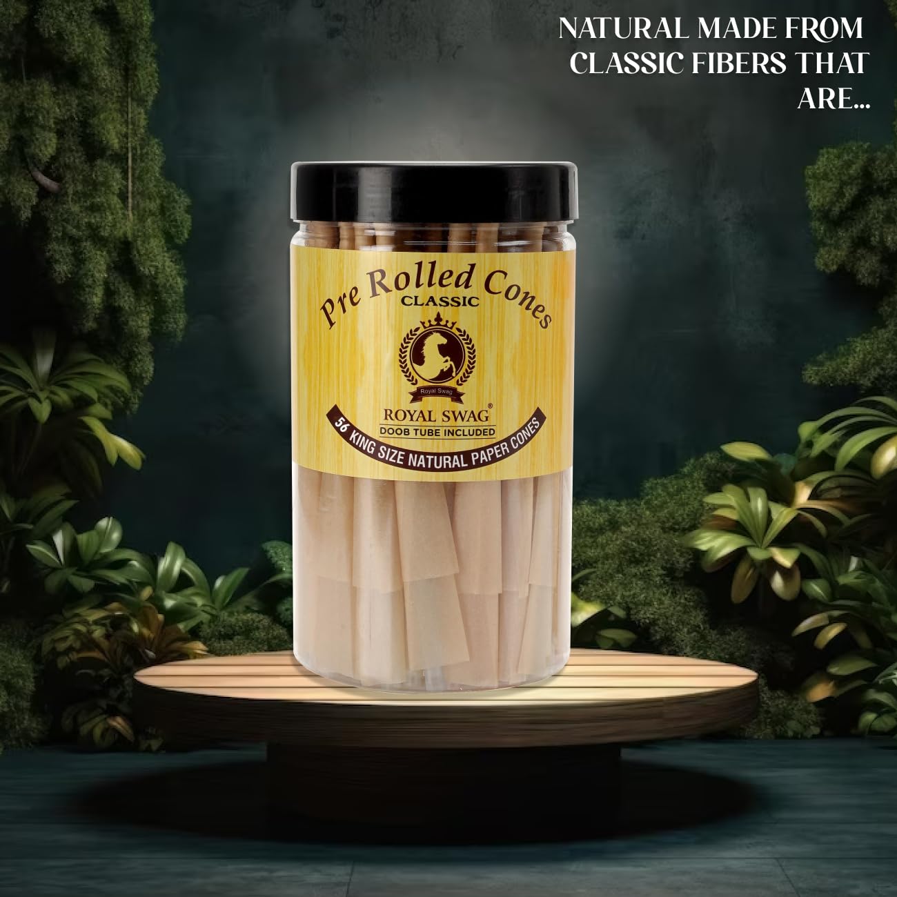 Royal Swag Pre Rolled Cones Classic King Size Rolling Papers With Filter Tips - 110mm Long Cones Party Pack - 56 Count Ready To Use Cones Includes Fiber Doob Tube Reusable Royal Swag Pre Rolled Cones Classic King Size Rolling Papers With Filter Tips - 110mm Long Cones Party Pack - 56 Count Ready To Use Cones Includes Fiber Doob Tube Reusable