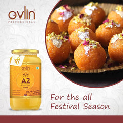 Pure Natural A2 Gir Cow Ghee By Ovlin Professional | Rich In Nutrients & Vitamins Healthy Desi Ghee Good For Dishes | 1 Litre (500ml * 2) 33.8 Ounce | Jar Pack