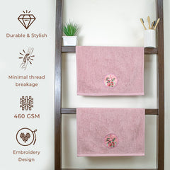 Akiko Home Prima Dream 100% Cotton Hand Towels 400 Gsm | Soft, Absorbent & Durable, Cotton Hand Towel | Pack Of 2 (Light Purple)