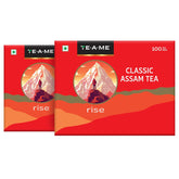 TE-A-ME Classic Assam Rise Tea - Pack Of 2 X 100 Tea Bags | Full-Bodied Taste, Rich & Bold Flavor