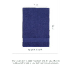 Nexhouse Soft Cotton Bath Towel 550 Gsm | Absorbent, Quick Dry, Lightweight Fabric For Daily Comfort (Light Blue)