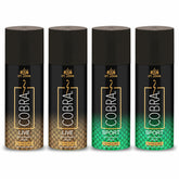 St. John Cobra Live + Live + Sports + Sports Deodorants Body Spray 600ml 20.2 Fl.oz. Pack Of 4 | Perfect Dailywear Perfume For Unisex