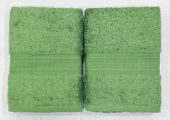 Bombay Dyeing Plain Santino 500 Gsm Cotton Hand Towel Set - Bottle Green (2 Piece)