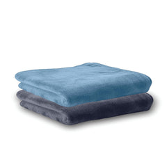 Housse Microfiber Hand Towel 400 Gsm | Premium Quality Towels Ultra Absorbent & Anti-Bacterial For Gym (Steel Grey & Indian Teal) - Pack Of 2