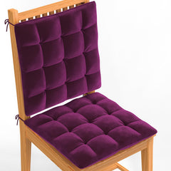 Square Chair Pads Cushion, For Comfortable Sitting, Purple Color - 40 X 40 Cm | Seat Cushions With Ties For Sitting, Pooja, Dining & Office Table | Furniture Cushion, Washable - Pack Of 2