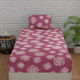 1 Single Bedsheet With 1 Pillow Cover | Durable & Long Lasting Fabric, Easy Hand & Machine Wash | Size - 55 X 88 Inches, Mauve