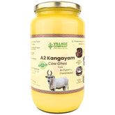 Premium A2 Kangayam Cow Ghee By Village Company | Rich In Nutrients Calcium & Iron Pure Healthy Desi Cow Ghee Good For Improves Hair Health | (1 Litr) 33.8 Ounce | Jar Pack