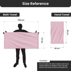 Bathriene 100% Bamboo Bath Towels 600 Gsm Large Size | Luxury Bath Towel Highly Absorbent, Super Soft, Quick Dry & Skin Friendly (Plush Pink)