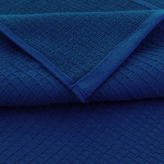 Casa Copenhagen Egyptian Cotton Waffle Large Bath Towel 500 Gsm (Navy Blue)
