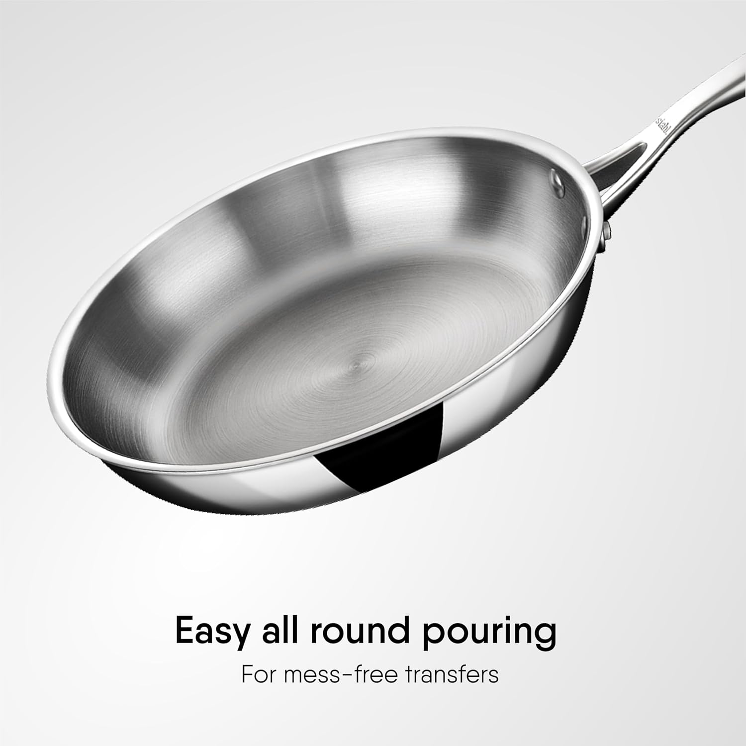 Artisan Triply Stainless Steel Fry Pan With Lid | Non-Stick, Induction Base Frying Pan 1.8 Liters, 24 Cm Artisan Triply Stainless Steel Fry Pan With Lid | Non-Stick, Induction Base Frying Pan 1.8 Liters, 24 Cm