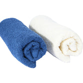 Kuber Industries Cotton Hand Towel 400 Gsm | Super Soft, Quick Absorbent & Anti-Bacterial Gym & Workout Towels - Blue & Ivory (2 Pieces)