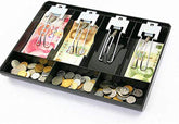 Abs Plastic Cash Drawer, 4 Cash & 3 Coin Organizer For Supermarket, 7 Slot, 32.2 X 3.5 X 24.5 Cm, Colour - Black Special Feature - Durable
