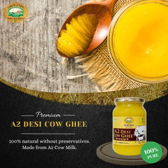 Premium A2 Desi Cow Ghee By Elworld | Rich In Proteins, Vitamins & Minerals Pure Desi Ghee Used To Make Delicious Foods | (500ml) 16.9 Ounce | Jar Pack