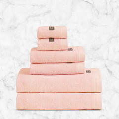 Spread Spain Bamboo Towel Bath, Hand & Face Towel 1950 Gsm | High Absorbent Super Soft | Hotel Spa Decorative Bathroom Towels | Peach (Set Of 6)