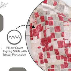 Cotton Double Bedsheet With 2 Pillow Covers - 87 X 100 Inches, Grey & Red | Smooth & Comfortable For Daily Use - All Weather Coziness & Bedroom Style
