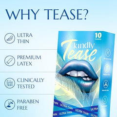 Kindly Tease Ultra Thin Condoms For Men, Pack Of 10 Paraben Free, Safe & Comfortable Protection