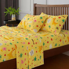 Kids Bed Sheet Collection Fun, Colorful, & Comfortable Bedding For Boys & Girls - 90 X 100 Inch, Yellow | Wrinkle-Free, Soft & Cozy