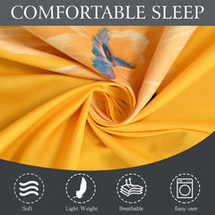 Microfiber Single Bedsheet Set With 1 Pillow Covers (60 X 90 Inches) Yellow | Durable & Long-Lasting | 144 Thread Count | Wrinkle Free