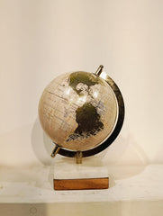 Rotating World Globe 6 Inch With Metal Arc & Marble Stand For Show Piece For Home , Office Decor, Study Table, & Birthday, Party Gifts For Kids & Students, Pack Of 1