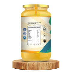 Organic Natural Sahiwal Desi Cow Ghee By Curdley | Great Source Of Energy Healthy & Nutrients Desi Cow Ghee For Brain Health | (1 Litr) 33.8 Ounce Jar Pack