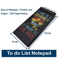 To Do List Notepad, Daily Planner Diary, Pages 129, Birthday Return Gift (Life Is Journey) 1Pc