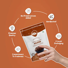 100% Natural Dried Afghani Anjeer By Nut Freak 500gm, | Nutritious & Natural Dried Figs Jumbo Size & Bright Colour | Healthy Snack Dry Fruit Nut | 17.6 Ounce