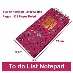 To Do List Notepad, Daily Planner Diary, Pages 129, Birthday Return Gift (Girl Boss List) 1Pc