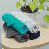 Heelium Bamboo Face Towel 800 Gsm | Ultra Absorbent & Odour-Free 3x Softer Than Cotton Towels | Pack Of 4 -Blue, Teal, Grey & Peach