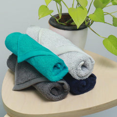 Heelium Bamboo Face Towel 800 Gsm | Ultra Absorbent & Odour-Free 3x Softer Than Cotton Towels | Pack Of 4 -Blue, Teal, Grey & Peach