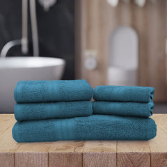 Sassoon Anatolia Bath + Hand & Face Towel 1200 Gsm (Teal) - Pack Of 5