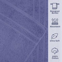 Troveo Super Soft Cotton Hand Towels 400 Gsm | Super Absorbent Multipurpose Hand Towel For Home Gym Workout Traveling Running & Kitchen (Midnight Blue) - Pack Of 2