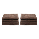 Pure Home + Living Sheared Face Towels 1300 Gsm | Ultra Soft, Absorbent, Quick Dry Towels For Facewash, Gym, Sports, Travel | Pack Of 8 (Chocolate Brown)