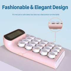 Mechanical Switch Calculator, Handheld For Daily And Basic Office,10 Digit Large LCD Display (Pink)