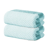 Black Gold The Finer Touch Soft Hand Towel 400 Gsm | Ultra Absorbent, Quick Drying, Cotton-Feel Microfiber Green & White Stripes -Pack Of 2