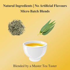 San-Cha Silver Needles Lemon Eucalyptus White Tea - 75gm, 2.6 Ounce | Crisp & Sweet Citrus Notes - Low Caffeine, Richest In Antioxidants